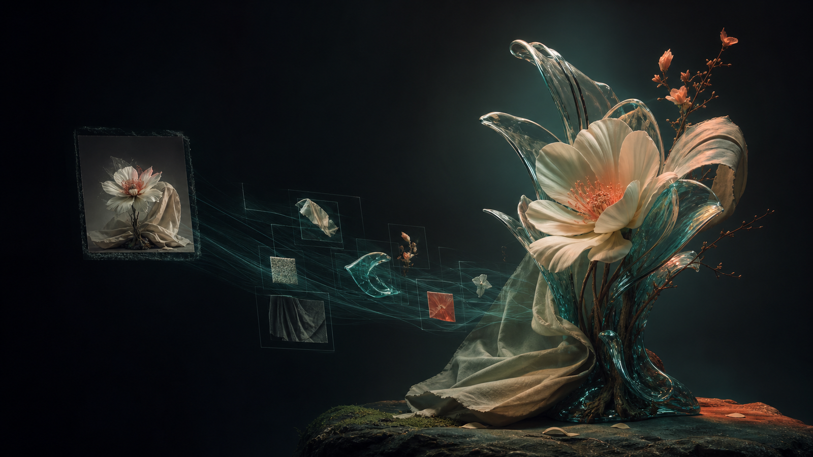 A visual reference transforming into a detailed creative concept